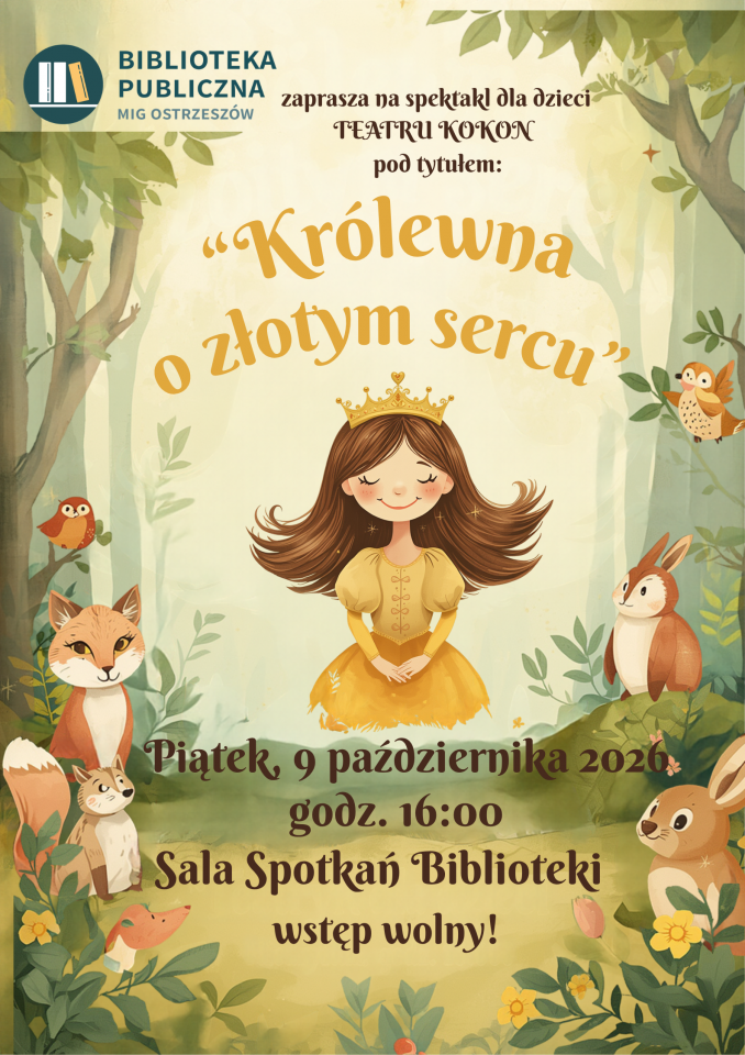 „Królewna o złotym sercu” – ostrzeszowska biblioteka zaprasza na spektakl!